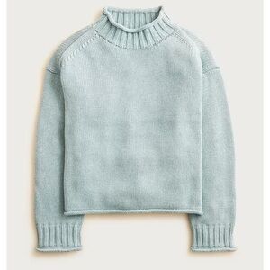 NWT J.Crew 2025 Rollneck Sweater in Heather Morning Dew Blue XS